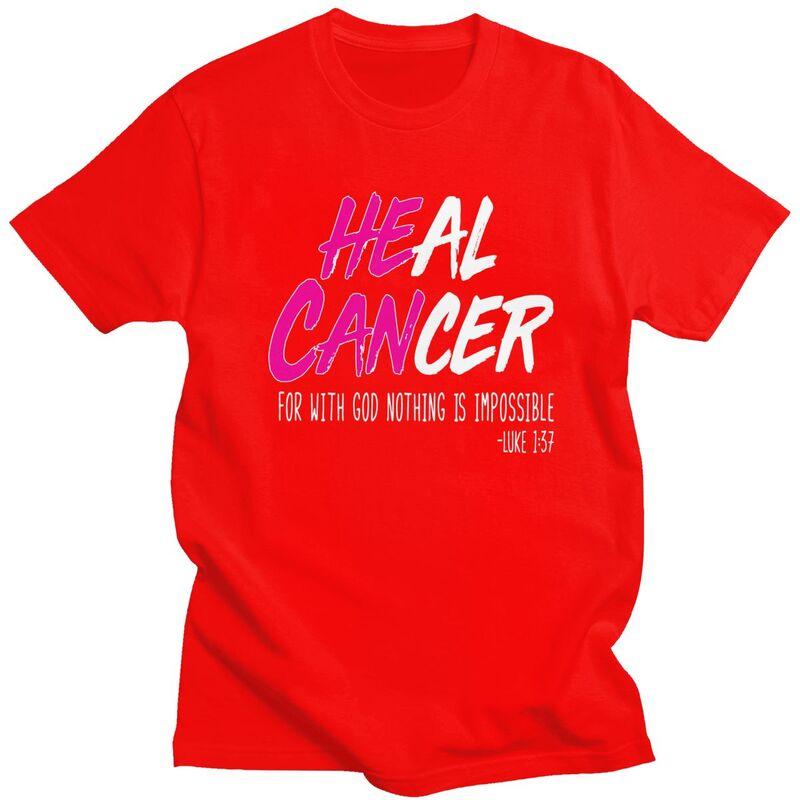

Men Heal Breast Cancer With God T Shirts 100 Cotton Tshirt Leisure Novelty Creative Graphics Tee Tops S