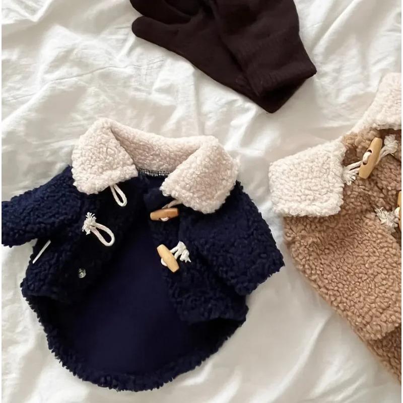 Höst Vinter Förtjockad Varm Kappa Hund Katt Spänne Skaka Fleece Kappa Teddy Yorkshire Liten Valp Hund Hornspänne Kappa Kläder