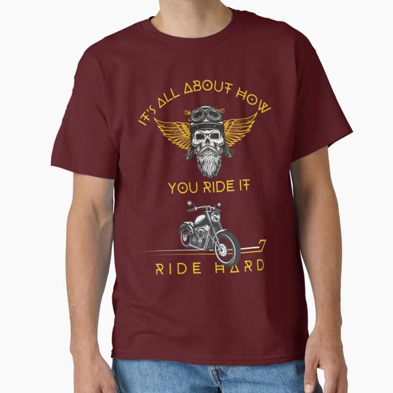 Vintage Ride Hard Its All about How You Ride It Funny Road Racer Gift T Shirt for Motocycle Lover Large Size Tops