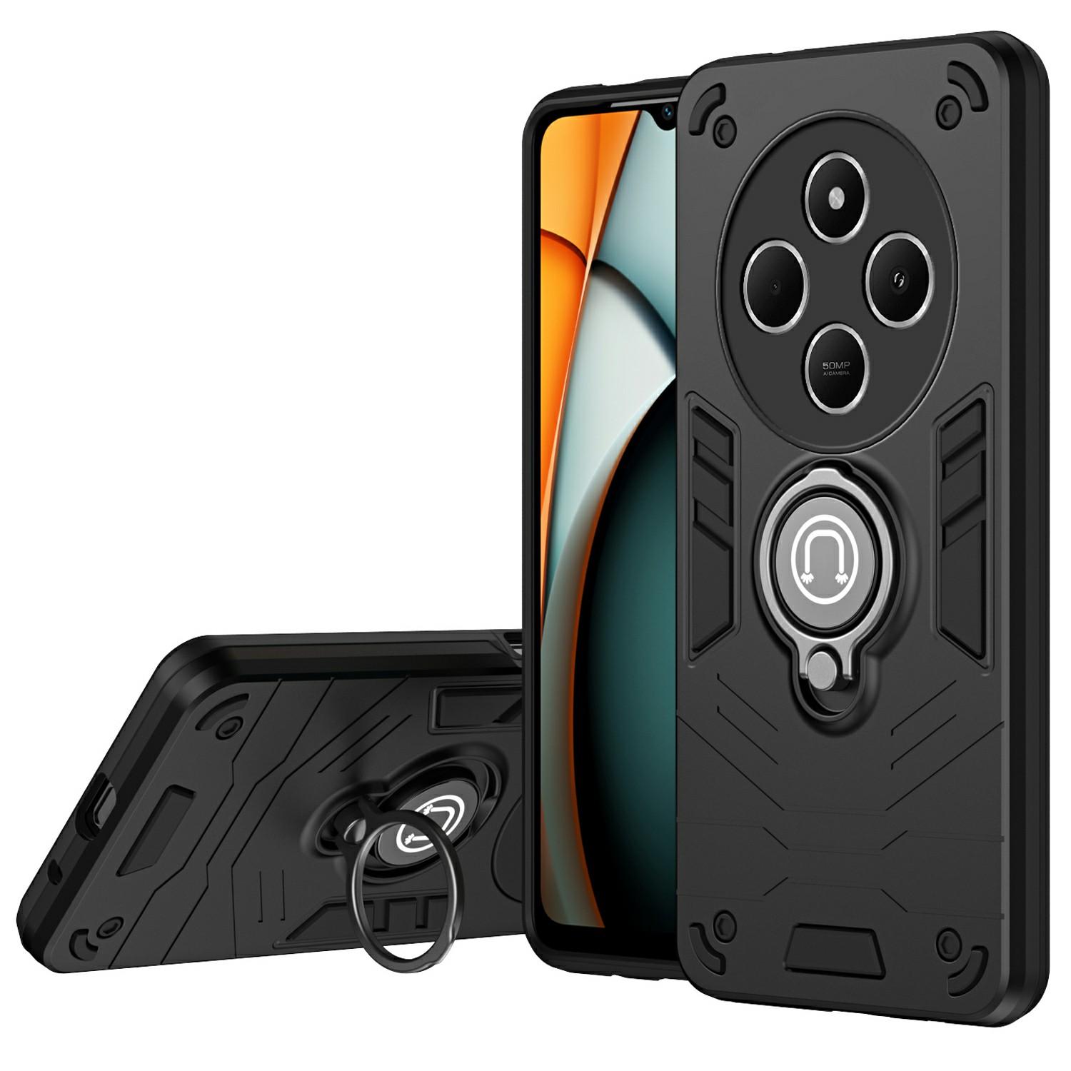 

Slide Camshield Kickstand Case for Xiaomi Redmi 14C 4G/14R 5G/Poco C75 4G PC+TPU Phone Cover Black