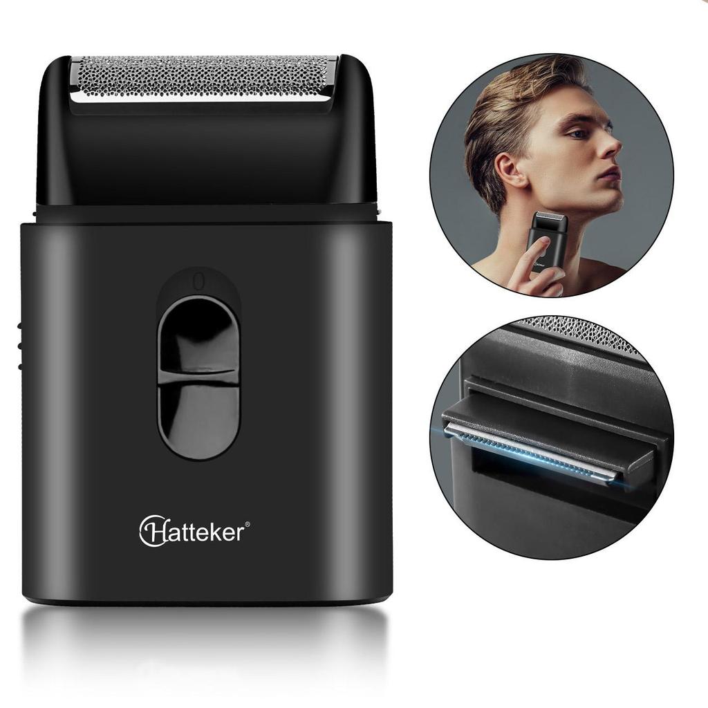 Hatteker Electric Razor for Men Rechargeable Shaver Waterproof Cordless Razor with Nose Hair Trimmer for Travelling Mini