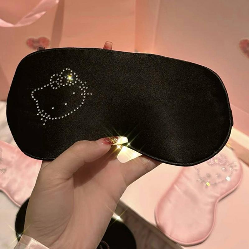2025 Cartoon Niedlich Hello Kitty Seiden-Augenmaske Ins Kawaii Hello Kitty Verdunkelungs-Augenmaske Heimleben-Produkte