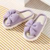 Butterfly Knot Linen Slippers for Women, Summer Home, Anti Slip, Daily Breathable, with A Sense of Stepping On Poop, Indoor Thick Sole