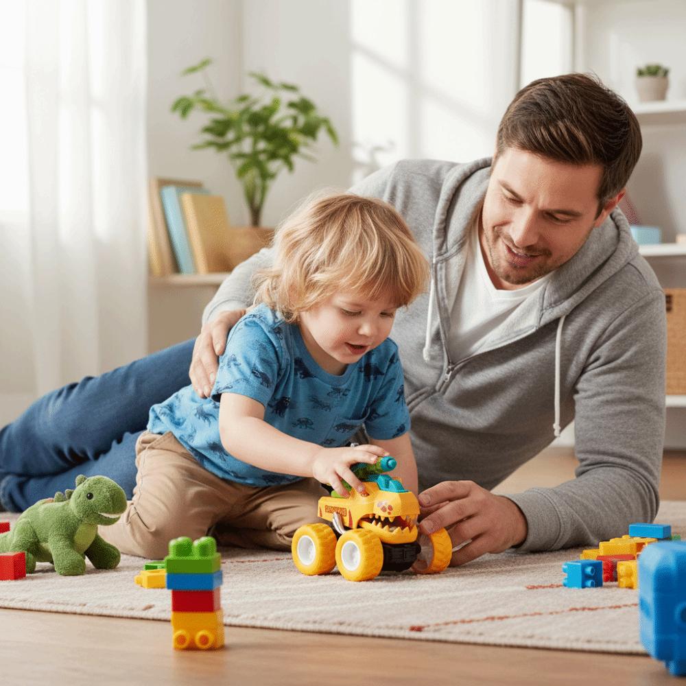 Inertial Sliding Dinosaur Car Toy Cartoon Design Deformation Car Toy Action Collision Toy  Kids Toy