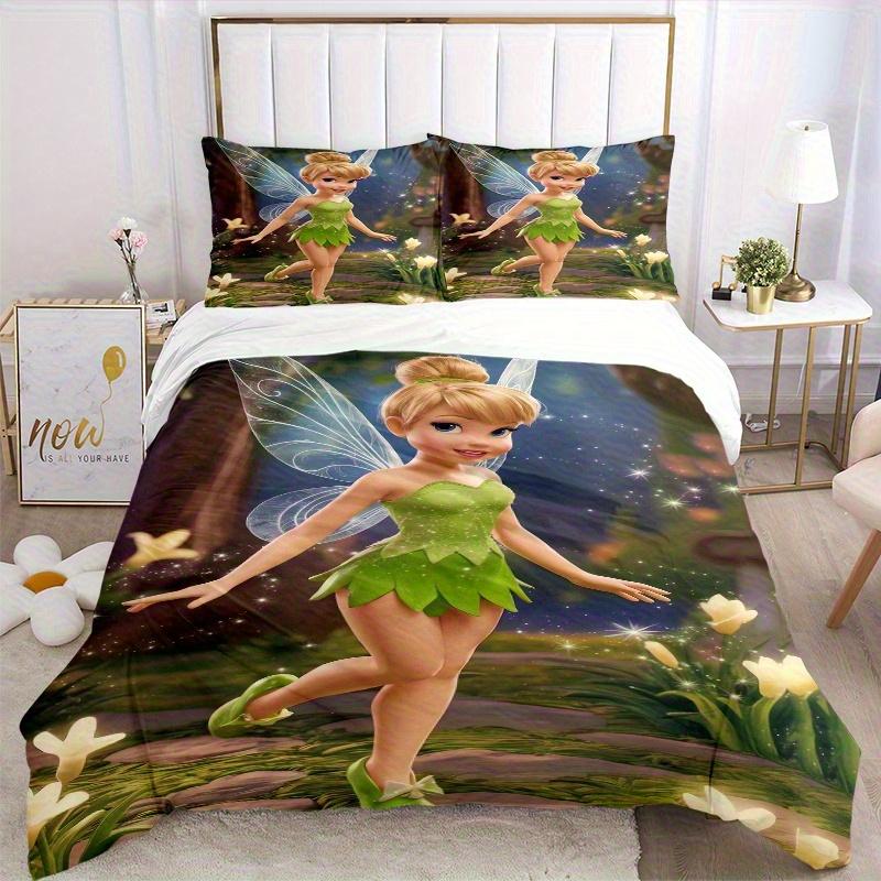 3pcs Tinkerbell Fairy Wings Print Bedding Set (1 Cover + 2 Pillowcases, Without Inserts), S075