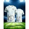 Summer White Tiger Theme Printed Short-sleeved T-shirt Breathable and Comfortable Slightly Elastic Round Neck Regular Style