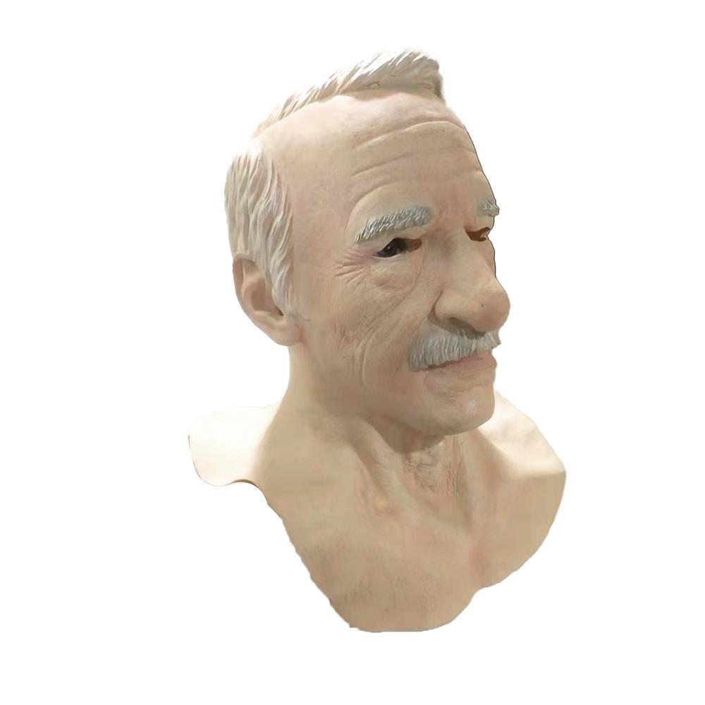Latex Old Man Mask For Halloween Party And Live Streaming Prop