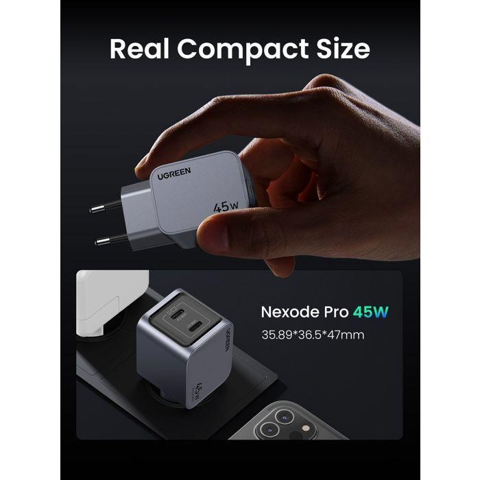 Netzteil - UGREEN - GaN 2 USB-C-Anschlüsse - 45W - Grau