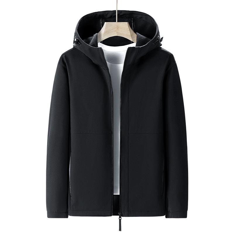 Men's 2026 Trendy Three-Proof Hooded Windbreaker: Heavy-Duty, Unisex, Functional, Loose-Fit Jacket for Spring/Autumn.