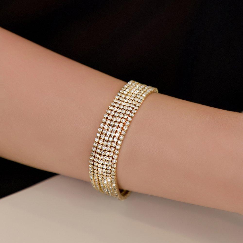 Crystal Wide Line Tennis Bracelet Lb279Bc