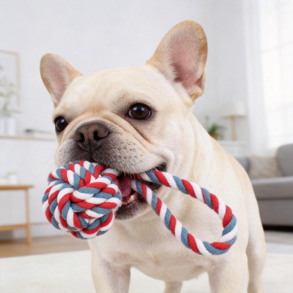 Dog Cat Interactive Chewing Rope Toy With Durable Cotton For Dental Cleaning And Engagement