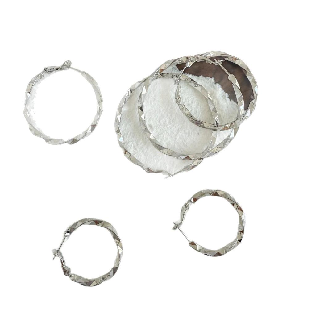 Sterlingsilber Gedrehte Nadel Creolen - Minimalistischer Schmuck im Stil koreanischer Influencer