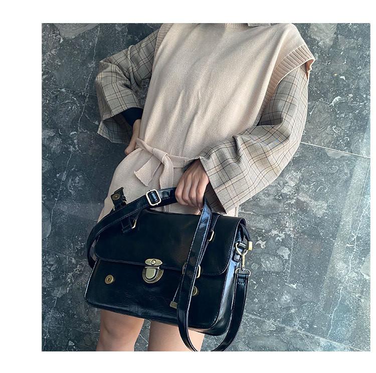 Vintage vosková hovězí kůže crossbody kožená taška na mobil se dvěma zipy