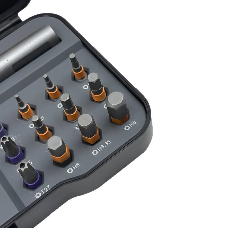 24-in-1 Portable Ratchet Screwdriver Set with S2 Bits for Household Repairs