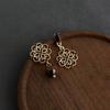 Retro Melaard Tiger's Eye Handmade French Light Luxury Stud Earrings for Women
