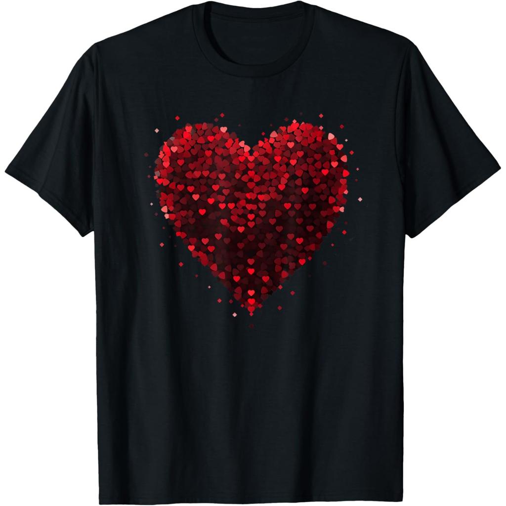 Liebesherz Grafik Herren Baumwoll-T-Shirt Atmungsaktiv Rundhals Lässiges Sommer-T-Shirt