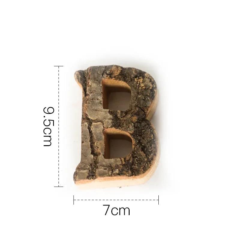 Zusammen mit Bark Massivholz Retro Holz Englische Buchstaben Alphabet Zahl für Cafeteria Bar Heimdekoration Vintage DIY Buchstabe