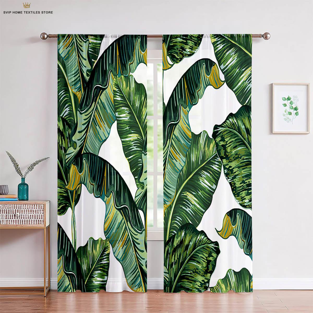 

2 шт. Золотые листья тропическая растительность 3 принта шторы машинная стирка спальня гостиная кухня декоративные шторы W50X130H(CM)X2PCS&Rod pocket