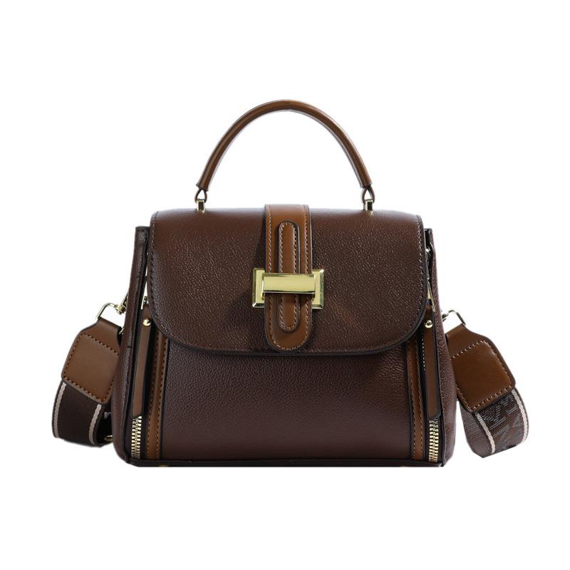 

Жіноча сумка Нова модна сумка 2024 року Модна жіноча сумка-почтальон Сумка універсальна портативна сумка на одне плече, що збігається за кольором, маленька квадратна сумка темно-коричневого кольору