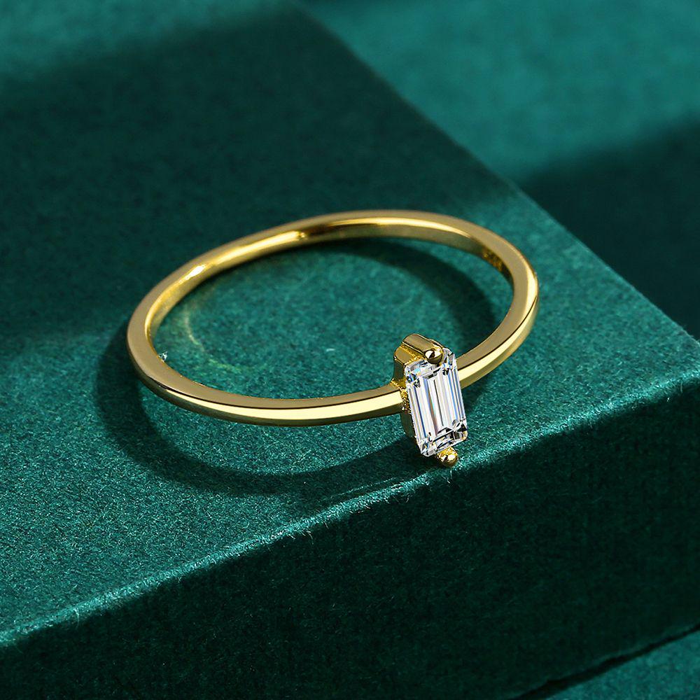 S925 Sterlingsilber Diamantring: Europäischer & Amerikanischer Cross-Border Cold Style, 14K Vergoldet, Vielseitiger Zeigefingerring