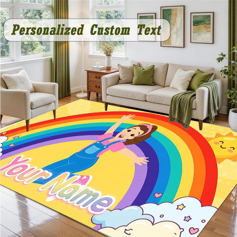 Crystal Velvet Square Rug Custom Namems rachel Pattern Non Slip Home Floor Decor Rug