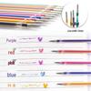 48-Color Glitter Gel Pen Refills Set: Fluorescent, Pastel Shades for Journaling and Student Art.