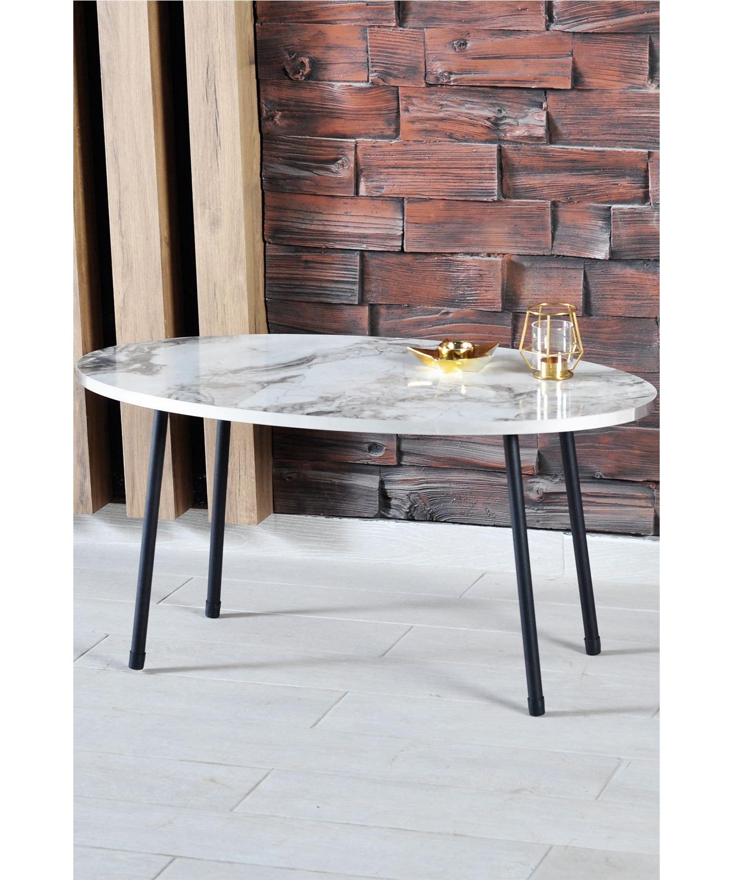 

Silver Ellipse Black Metal Leg Center Table