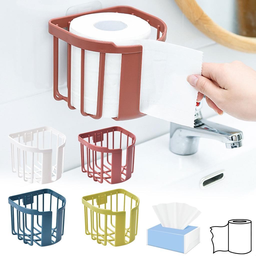 Bathroom Perforated Wall Hanging Shelf Rack Free Iron Bathroom Tissue Holder