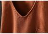 Women's Artistic Loose V-Neck Cotton Knit Sweater - Autumn Long Sleeve, Versatile Large Size