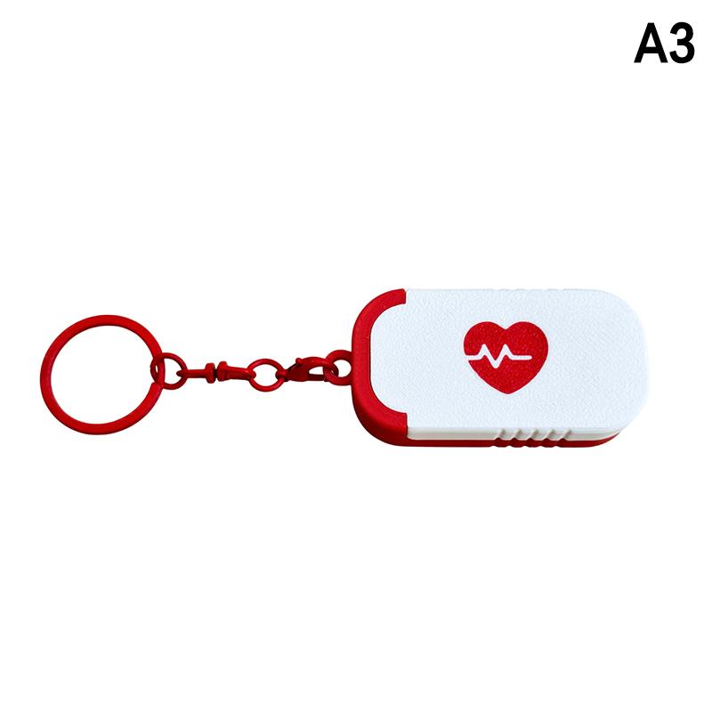 M-Mini Sliding Pill Box With Keychain Medication Organizer Sliding Lid Pill Holder Portable Travel Daily Medication Management