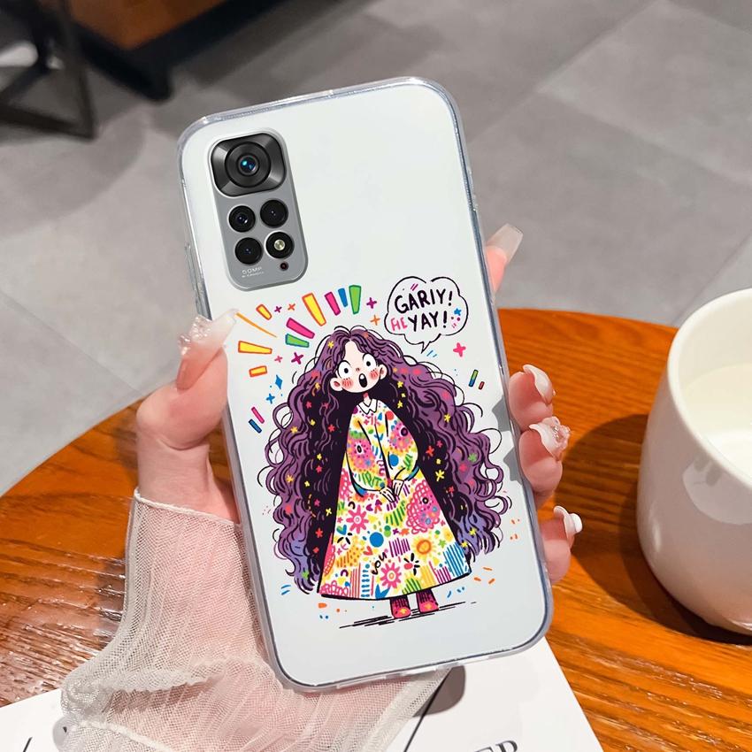 Para Redmi Note 11 11S 11T 12 12S Pro Plus Turbo Capa de Telefone Padrão de Laço Rosa Bonito Silicone Transparente de Alta Qualidade Capa Antiderrapante Para Carcaça Redmi