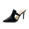 Fashion Comemore Women's Fashion Large Size Slippers Summer New Pointed Head Shallow Hollow Breathable Super High Heel Slides Shoes