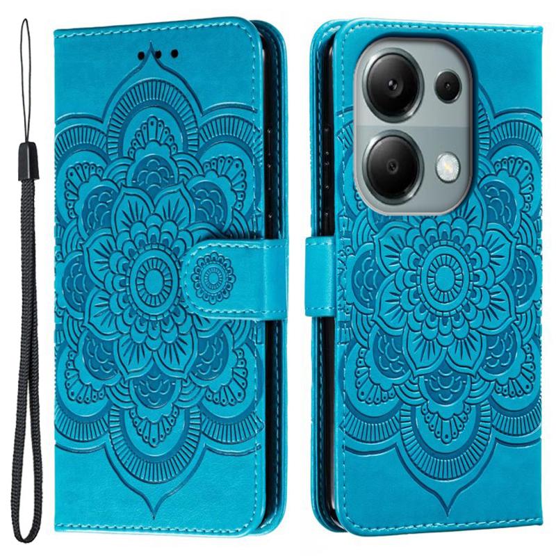 For Xiaomi Poco M6 Pro 4G/Redmi Note 13 Pro 4G Case PU Leather Mandala Imprinted Design Wallet Phone Cover