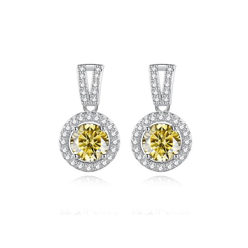 5mm S925 Sterling Silver Round Halo Moissanite Stud Earrings D VVS1 Fine Jewelry For Women