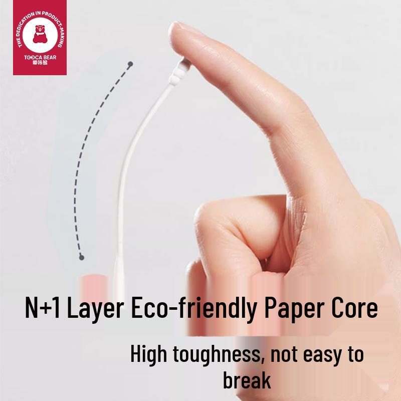 Dukaka Dual-Use Baby Cotton Swabs, Fine Tip, Double-Ended, Special Cleaning, 200 Count