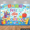 2D Klassenzimmer Lehrer-Tag Hintergrund, "Feliz Día del Maestro" Fotografie Hintergrund