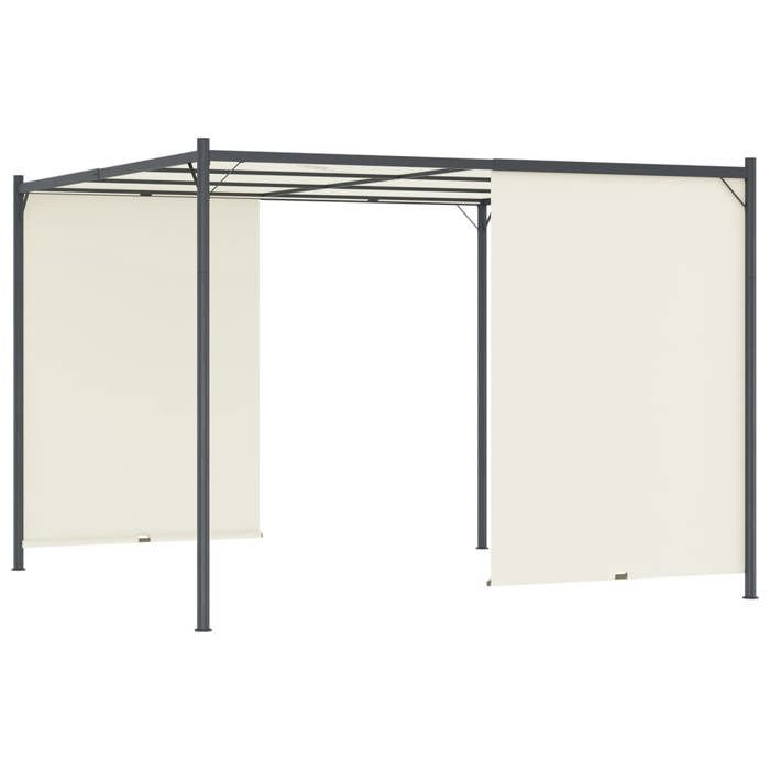 VidaXL Pergola with Adjustable Roof Cream White 3x3 M Steel