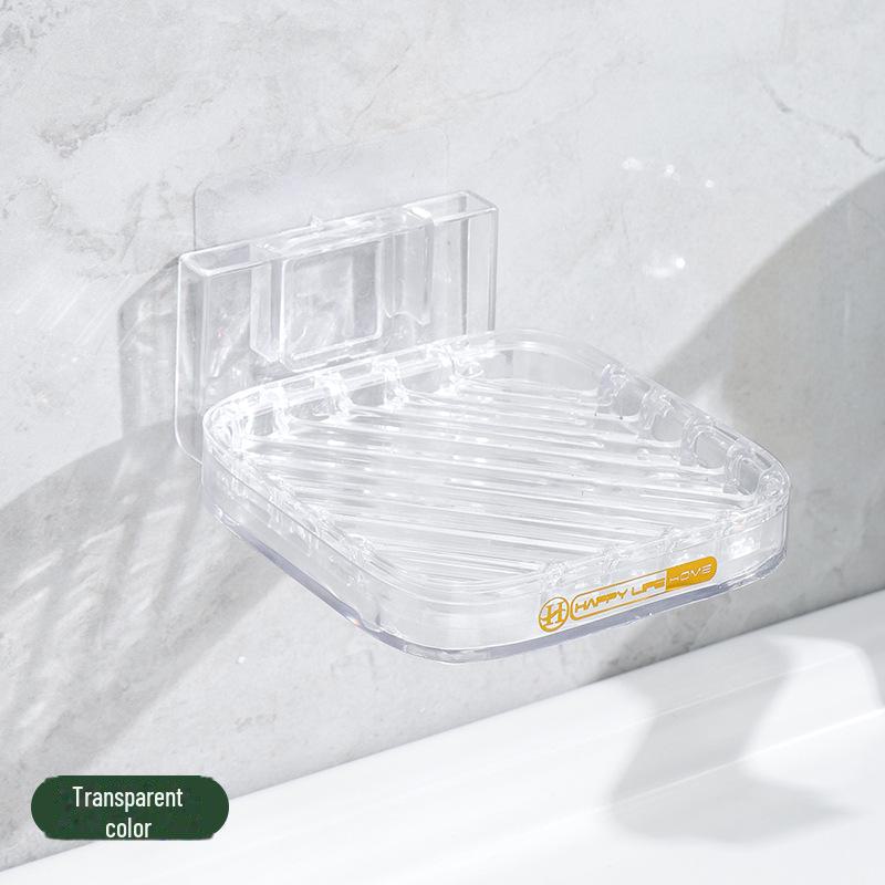 Cutie de săpun de lux, transparentă, montată pe perete, cu scurgere pentru depozitarea în baie