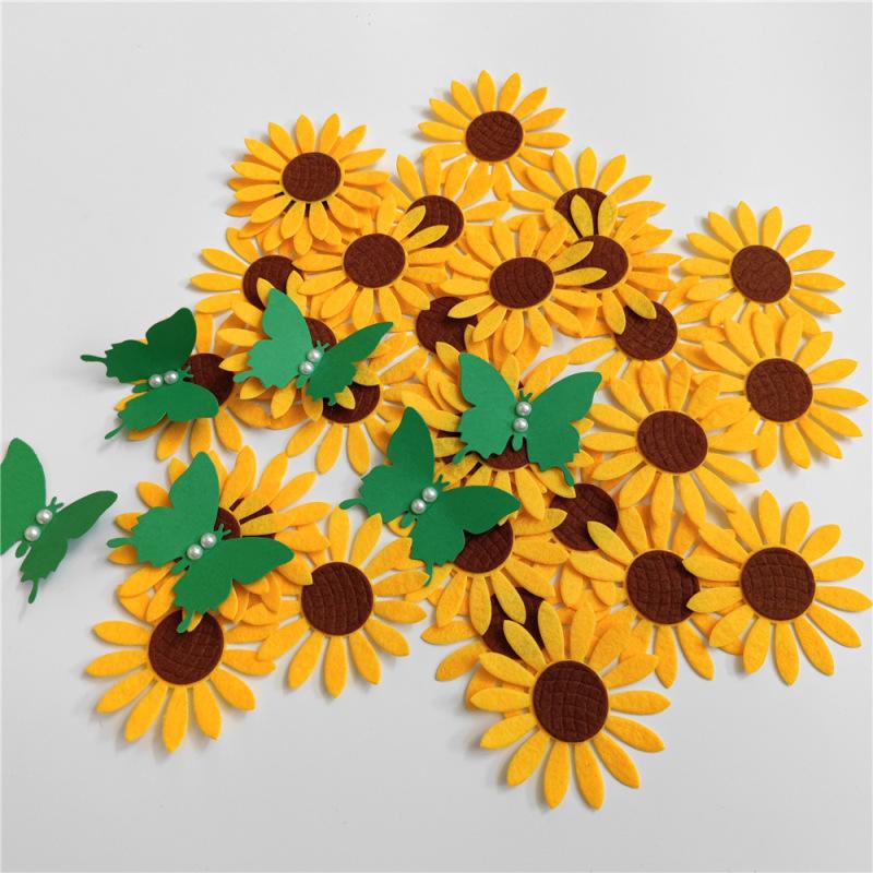 

Sunflower Print Wall Stickers For Living Room Bedroom Background Decoration Type A