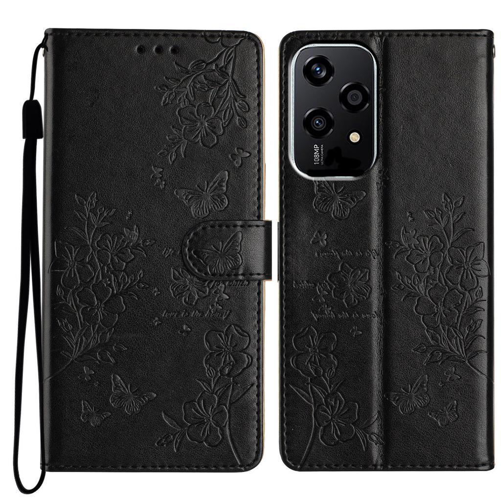 For Honor 200 Lite Wallet Phone Case Butterfly Floral Imprint Leather Flip Cover