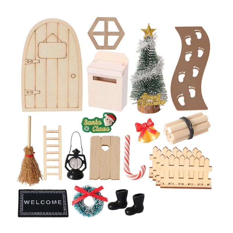 

Doll House Christmas Scene Decoration Miniature Set 1/12 Scale Model Project Ornament 20PCS Festival Theme Accessories 1