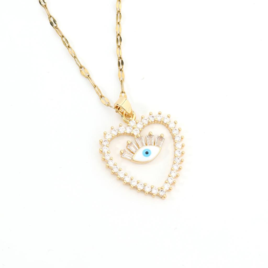 Wind Light Luxury Love Necklace Female Personality Versatile Temperament Demon'S Eye Clavicle Chain
