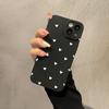White Heart-shaped Black Matte Phone Case Suitable for iPhone 17 16 15 14 13 12 11 Pro/Max/Plus Anti Drop and Shockproof