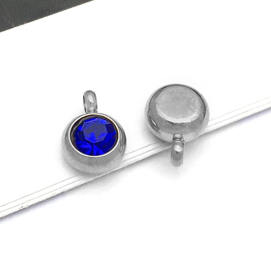 DIY alloy jewelry accessories inlaid with colored diamonds, twelve-star birthstone, birthstone, zodiac stone necklace, bracelet, small pendant.