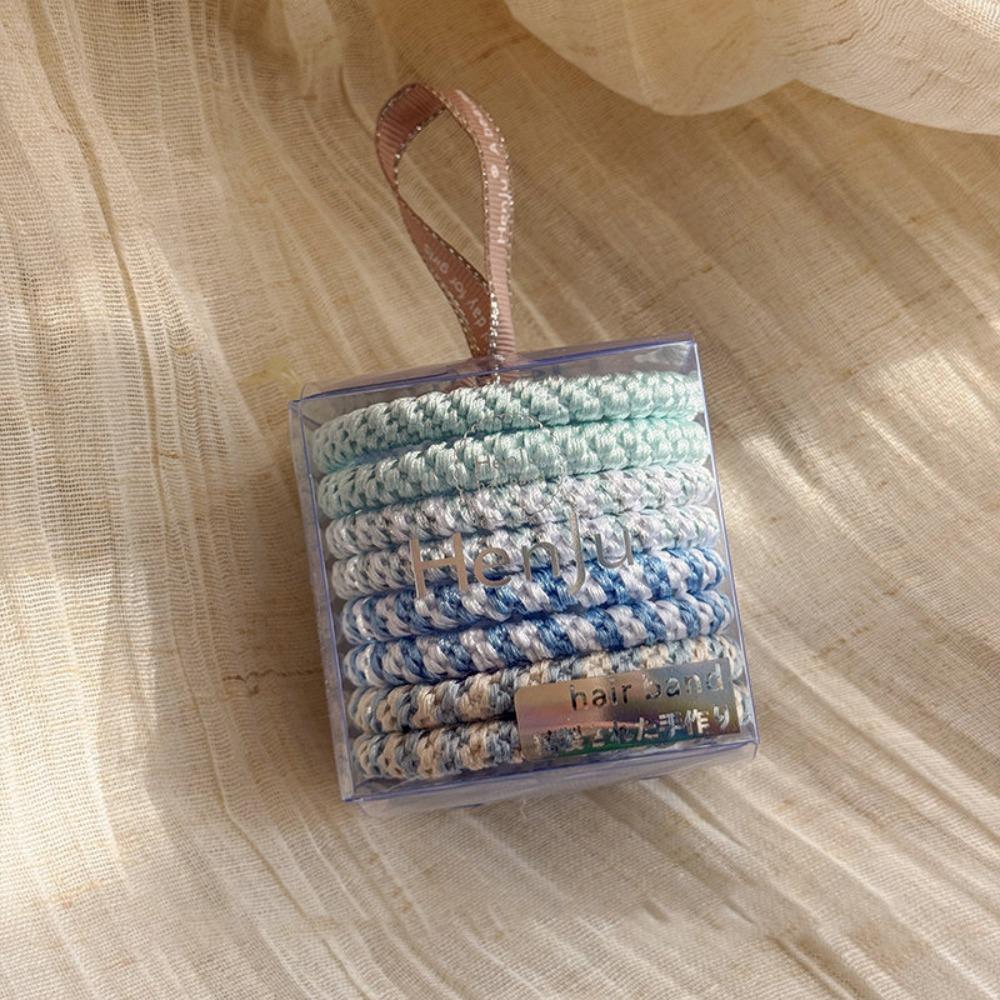 Кольцо для волос Базовый набор резинок для волос Резинка для волос Цветные резинки-скранчи Милая плетеная резинка Девочка Style 2