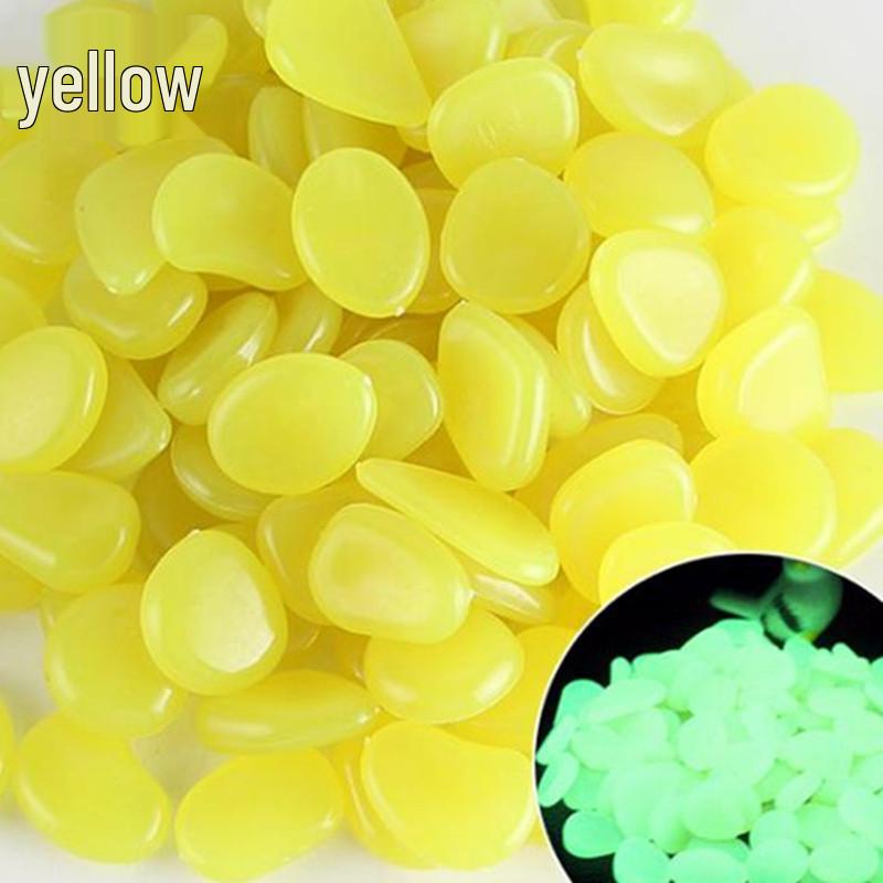 100 pcs Glowing Pebbles for Aquarium and Garden - 2cm Fluorescent Luminous Stones