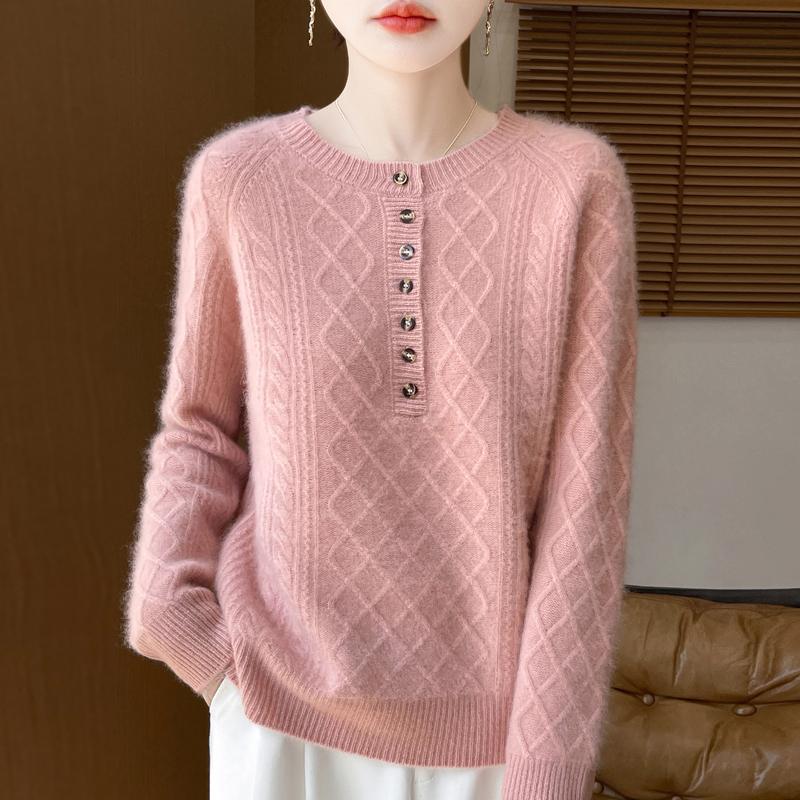 Women Sweater 100% Wool MODERN NEW SAGA O-neck Knit Pullover Thick Winter Jumpers Female Knit Tops