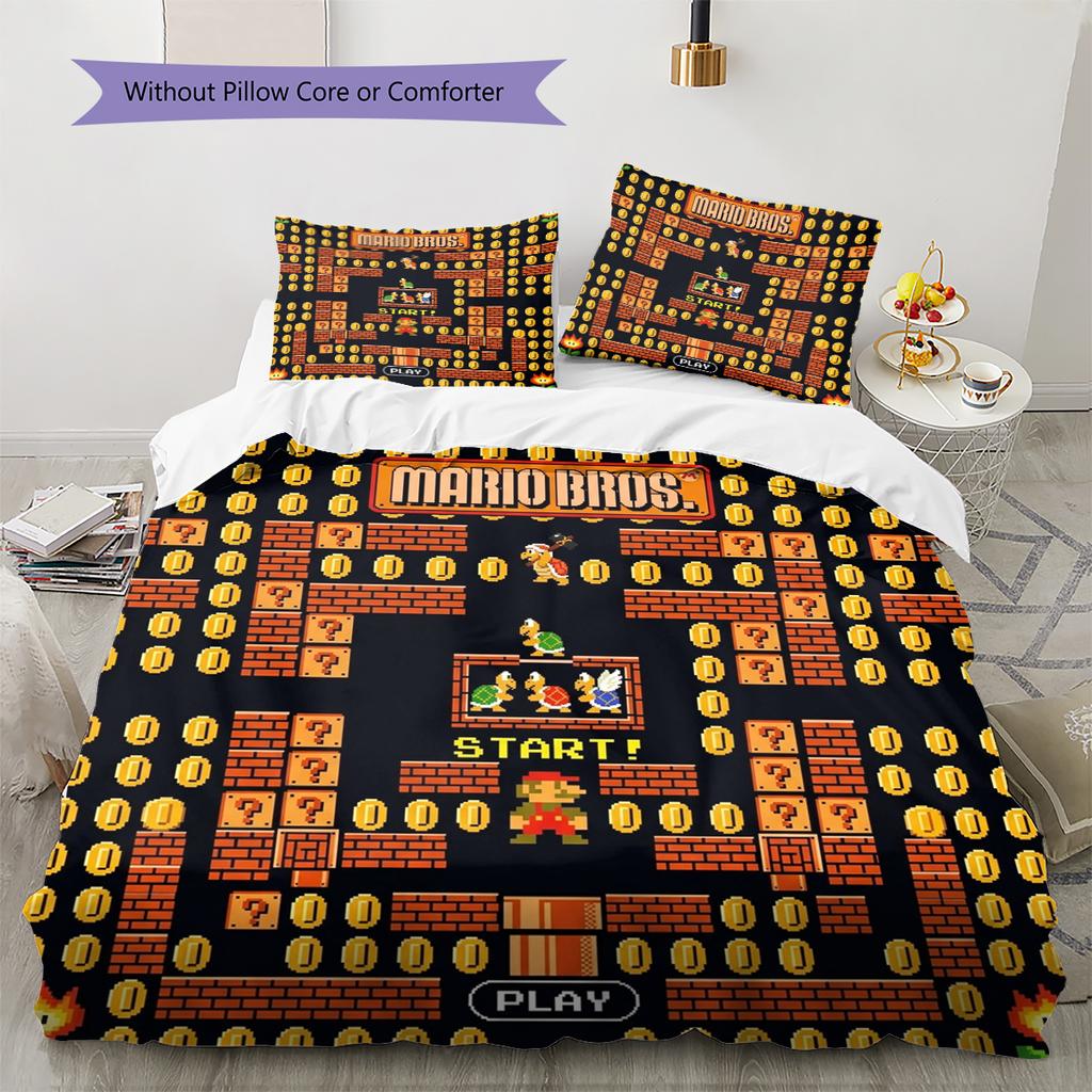 Super Mario Poster Comfortable Soft Duvet Cover, Children Bedding Gift, Size Various Options -HE140