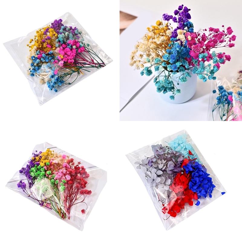 Mazzo di Fiori Secchi in Resina per Uso a Lungo Termine Gipsofila Ortensia Artigianato Floreale per Decorazione da Tavolo Regalo