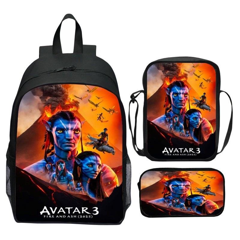 Printed Backpack Set 3-Piece Cartoon Movie Themed School Bag for Kids